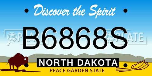 B6868S North Dakota License Plate
