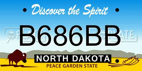 B686BB North Dakota License Plate