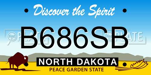 B686SB North Dakota License Plate