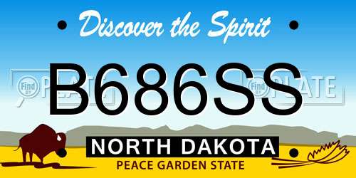 B686SS North Dakota License Plate