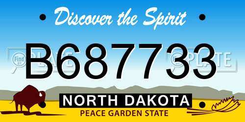 B687733 North Dakota License Plate