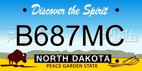 B687MC North Dakota License Plate