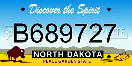 B689727 North Dakota License Plate