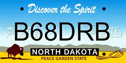 B68DRB North Dakota License Plate