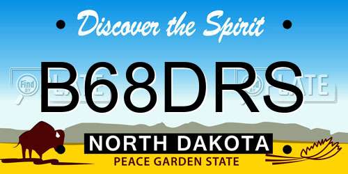 B68DRS North Dakota License Plate