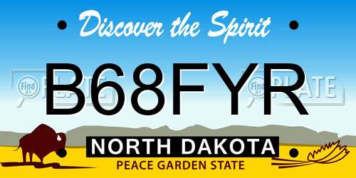 B68FYR North Dakota License Plate