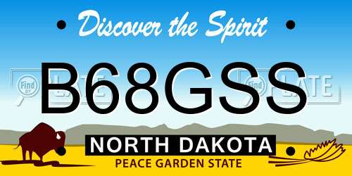 B68GSS North Dakota License Plate