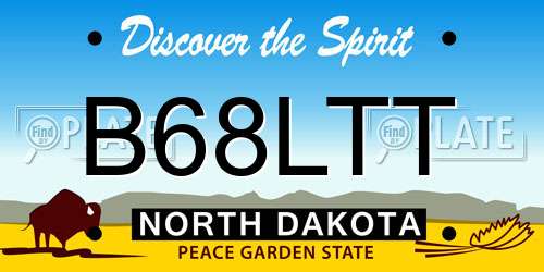 B68LTT North Dakota License Plate