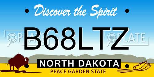 B68LTZ North Dakota License Plate