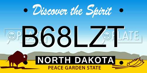 B68LZT North Dakota License Plate