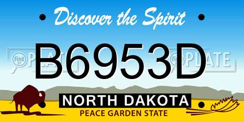 B6953D North Dakota License Plate