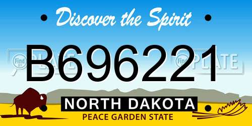 B696221 North Dakota License Plate