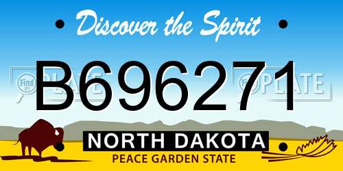 B696271 North Dakota License Plate