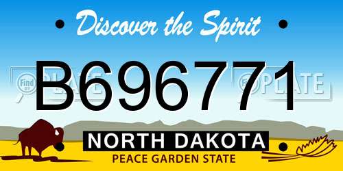 B696771 North Dakota License Plate