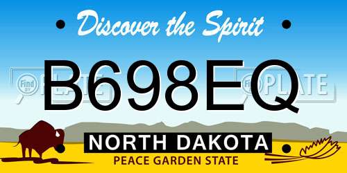 B698EQ North Dakota License Plate