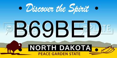 B69BED North Dakota License Plate