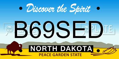 B69SED North Dakota License Plate