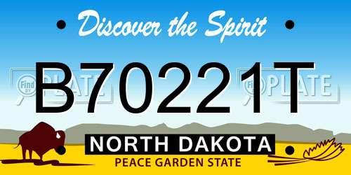 B70221T North Dakota License Plate
