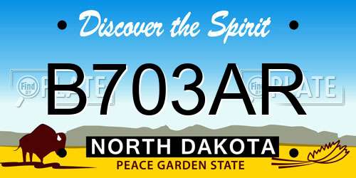 B703AR North Dakota License Plate