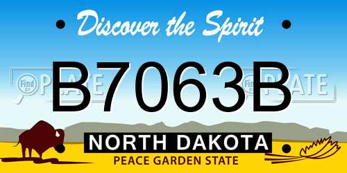 B7063B North Dakota License Plate