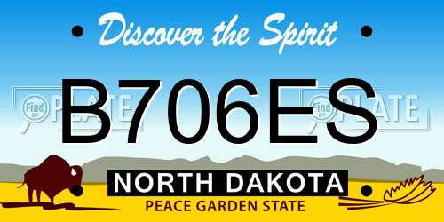 B706ES North Dakota License Plate