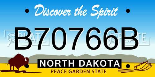 B70766B North Dakota License Plate