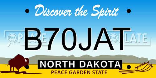 B70JAT North Dakota License Plate
