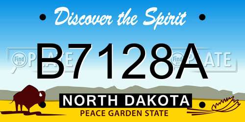 B7128A North Dakota License Plate