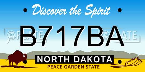 B717BA North Dakota License Plate