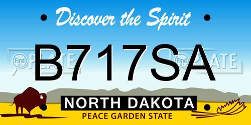 B717SA North Dakota License Plate