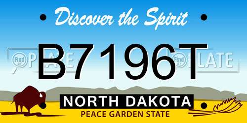 B7196T North Dakota License Plate
