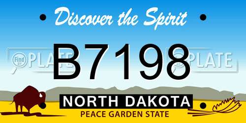 B7198 North Dakota License Plate