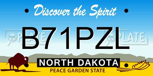 B71PZL North Dakota License Plate