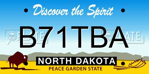B71TBA North Dakota License Plate