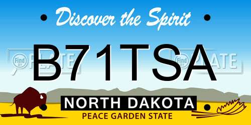 B71TSA North Dakota License Plate