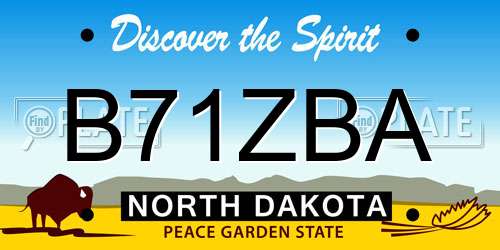 B71ZBA North Dakota License Plate