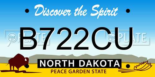 B722CU North Dakota License Plate