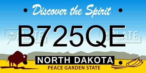 B725QE North Dakota License Plate