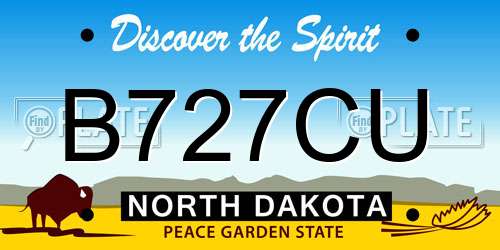 B727CU North Dakota License Plate