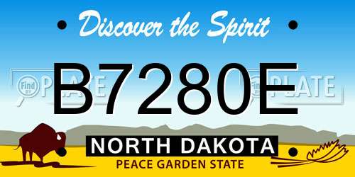B7280E North Dakota License Plate