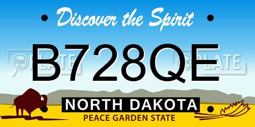 B728QE North Dakota License Plate