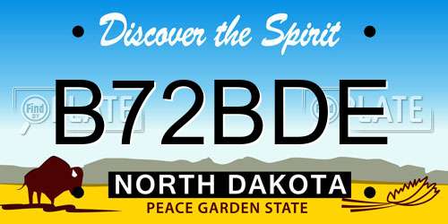 B72BDE North Dakota License Plate