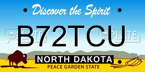 B72TCU North Dakota License Plate