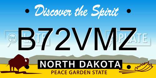 B72VMZ North Dakota License Plate