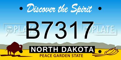 B7317 North Dakota License Plate