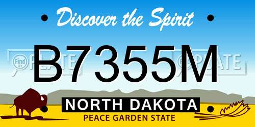 B7355M North Dakota License Plate
