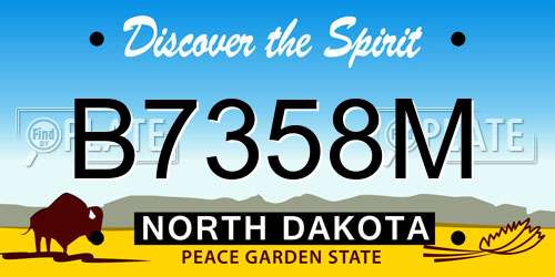B7358M North Dakota License Plate