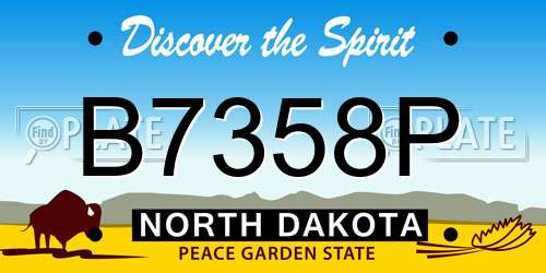 B7358P North Dakota License Plate