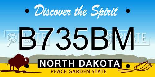 B735BM North Dakota License Plate