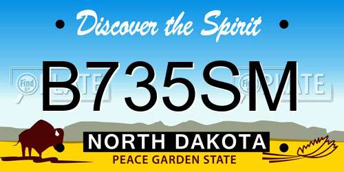 B735SM North Dakota License Plate